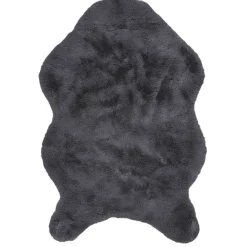 Tapis imitation fourrure poil fin gris 60x90cm