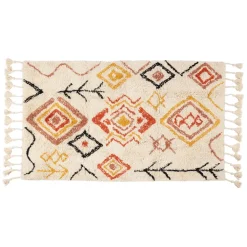 Tapis karres naturel et rouge 70x145cm
