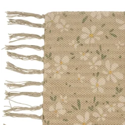Tapis marguerite beige 120x80cm en coton