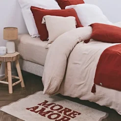 Tapis More amor en coton terracotta 90x60cm - Nomadea