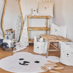 Tapis ours en coton blanc et noir - Songes