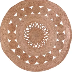 Tapis rond en jute ajoure d90cm