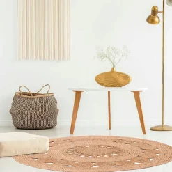 Tapis rond en jute ajoure d90cm