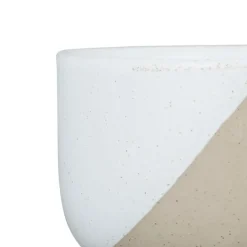 Tasse à thé avec support en grès indigo, blanc et terracotta -courba