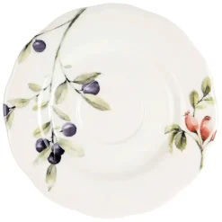 Tasse à thé et sous tasse en faïence blanche 22cl - Meredith