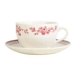 Tasse à thé faustine bordeaux en faïence