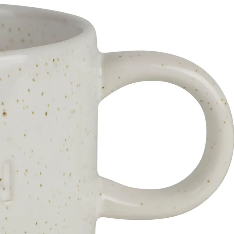 Tasse à thé maman en grès écru moucheté 30cl