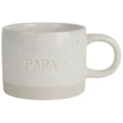 Tasse à thé papa en grès écru moucheté 30cl