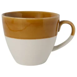 Tasse en grès moutarde et blanc - Crakel