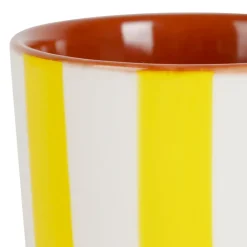 Tasse en grès rayée jaune et blanc 10cl - Alaria