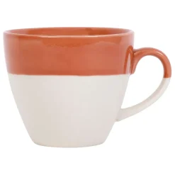 Tasse en grès terracotta et blanc - crakel