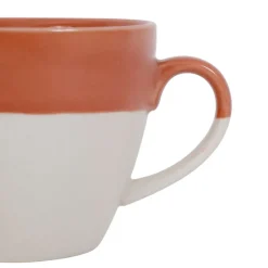 Tasse en grès terracotta et blanc - crakel