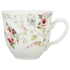 Tasse et sous-tasse en faïence multicolore - p'tites fleurs