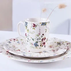 Tasse haute en faïence multicolore - p'tites fleurs