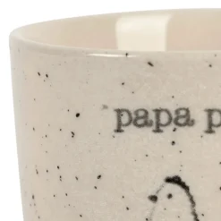 Tasse Papa en grès blanc moucheté 15cl - La Ferme