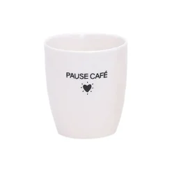 Tasse Pause café en céramique blanc 18cl
