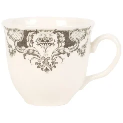 Tasse thé et sous-tasse en faïence gris - clothilde
