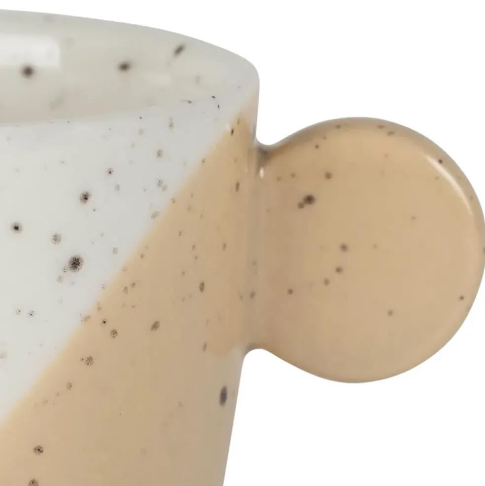 Tasses à café x4 en grès sauge et nude moucheté 14cl - Aurore