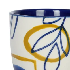 Tasses (x6) arty folk bleu 15cl en gres