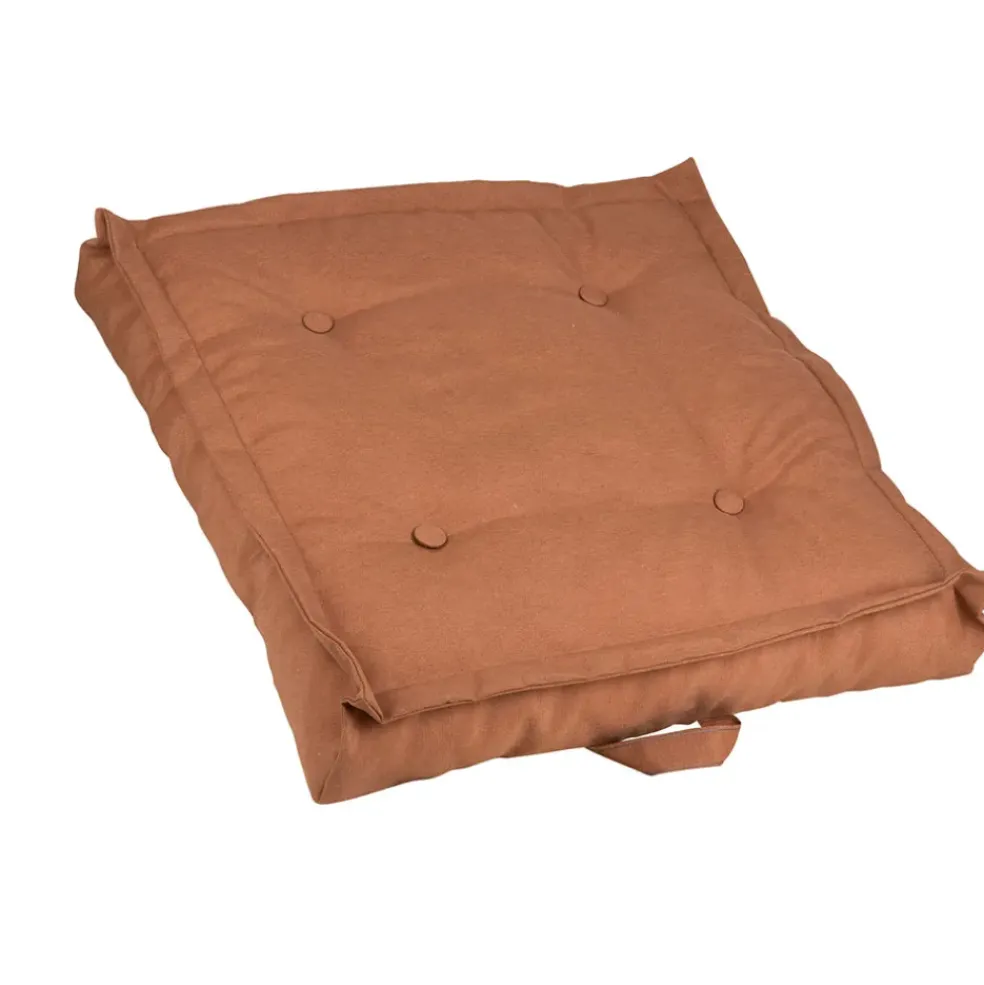 Tatami d'extérieur en coton terracotta 66x66cm - Colors