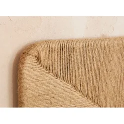 Tete lit en jute naturel et fer noir 160x98cm - Maderia