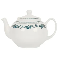 Theiere anglaise en faïence blanc et bleu ancien - Faustine