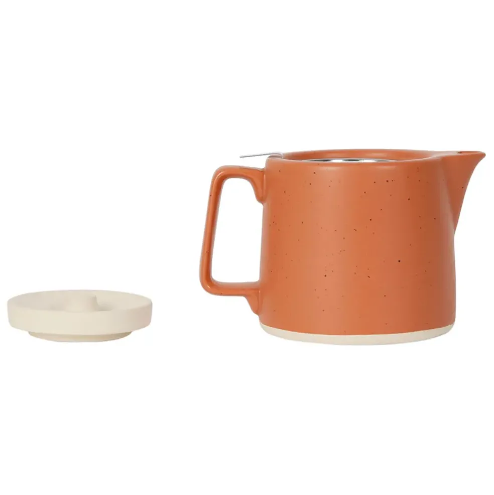 Theiere en grès terracotta et filtre inox 1l - Verde