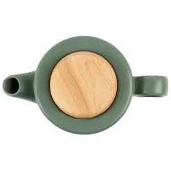 Theiere en grès vert mat avec filtre - baltika
