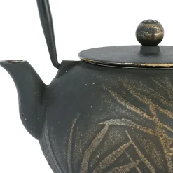 Théière avec filtre en fonte noire et dorée 1.5l - Exaltation