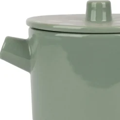 Théière avec filtre en grès sauge 90cl - cannelé