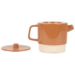 Théière avec filtre en grès terracotta 90cl - cannelé