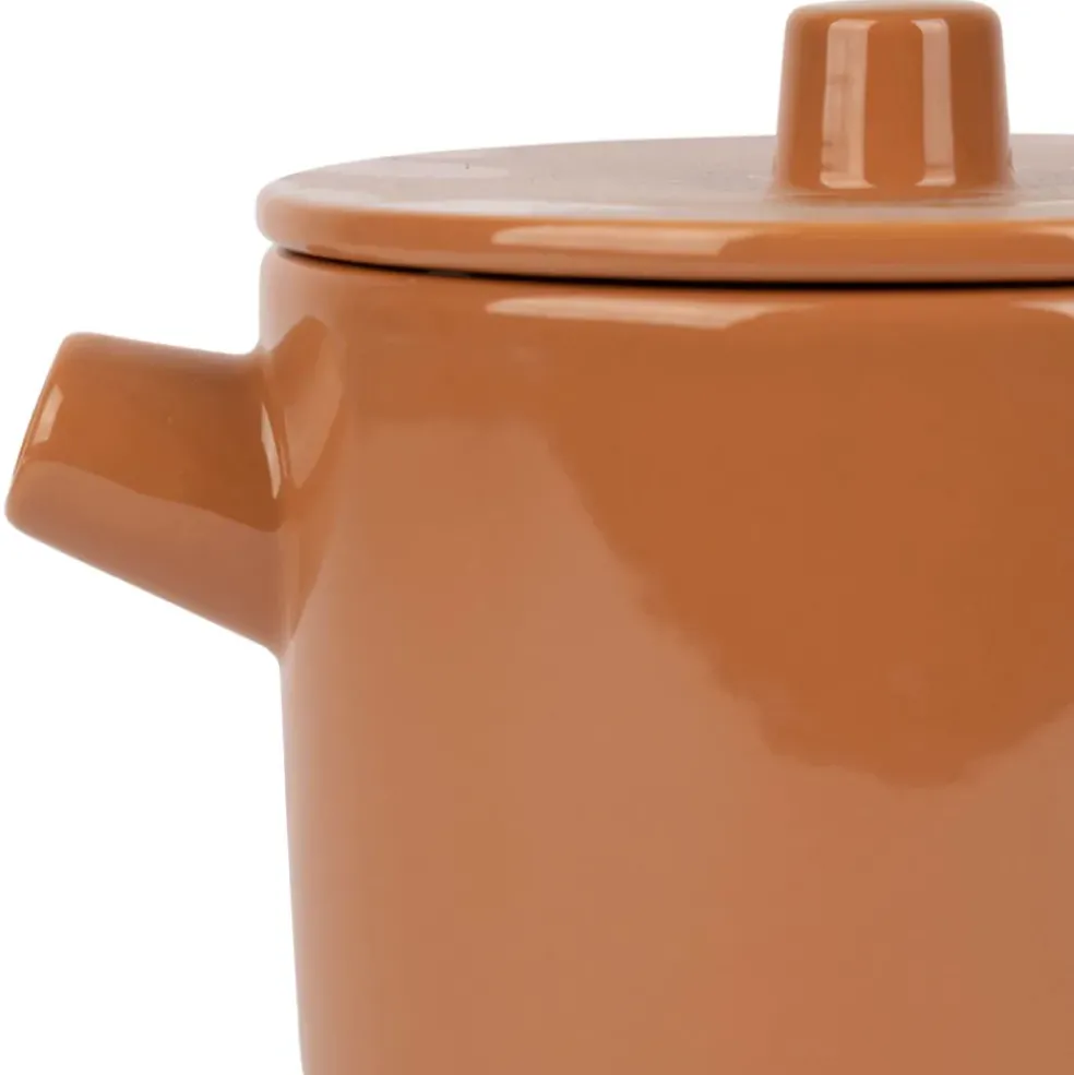 Théière avec filtre en grès terracotta 90cl - cannelé