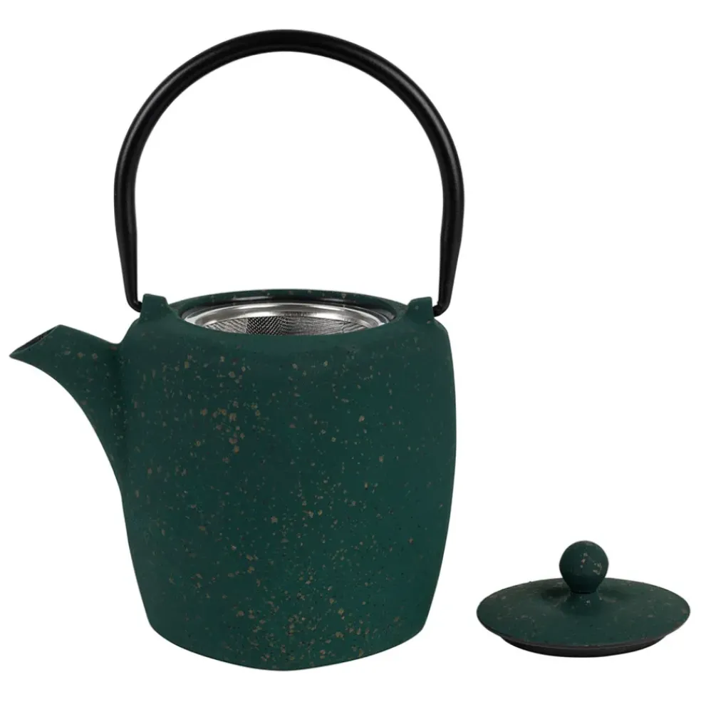Théière en fonte émaillée noir avec filtre inox 90cl - Arty