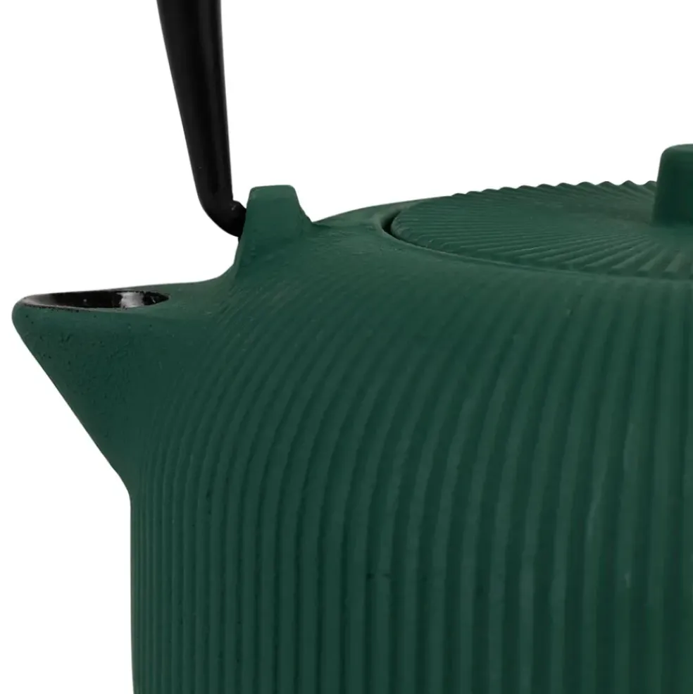 Théière en fonte émeraude avec filtre 1L - Tresse