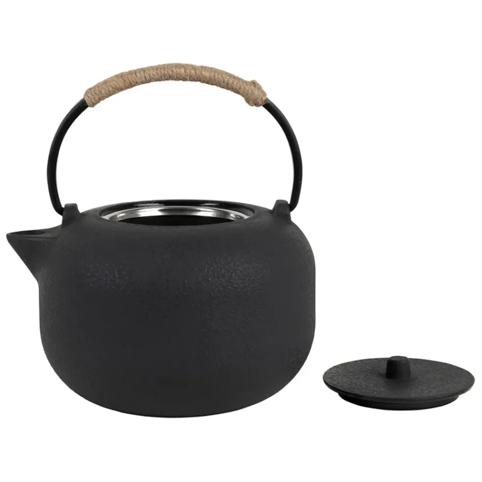 Théière en fonte noir avec filtre inox 1L - Tresse