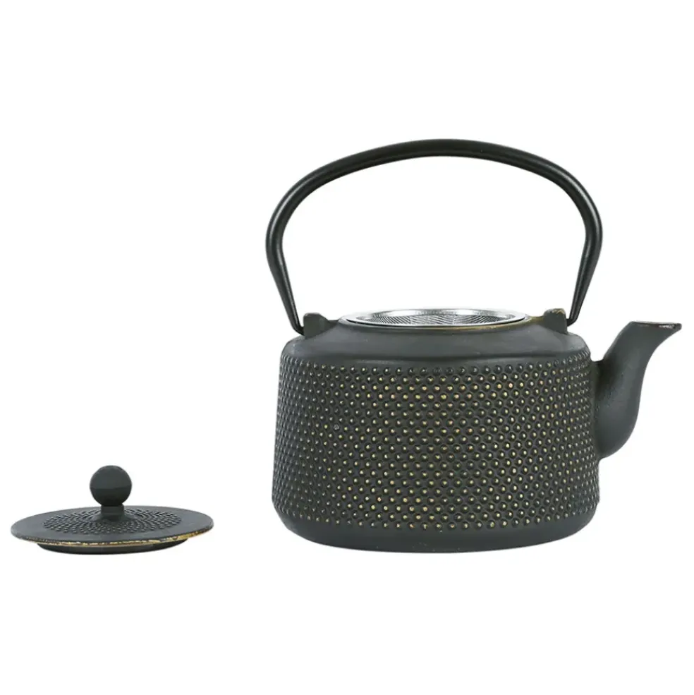 Théière en fonte noir et doré et filtre inox 1.6l - Point