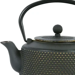 Théière en fonte noir et doré et filtre inox 1.6l - Point