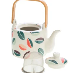 Théière en grès avec filtre multicolore - Vanina