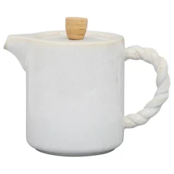 Théière en grès blanc et filtre en inox 1l - Organic