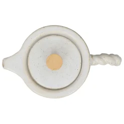 Théière en grès blanc et filtre en inox 1l - Organic