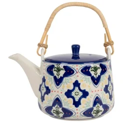 Théière en grès bleu avec filtre inox 1L - Azulejo