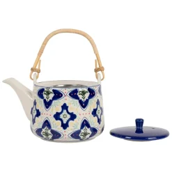 Théière en grès bleu avec filtre inox 1L - Azulejo