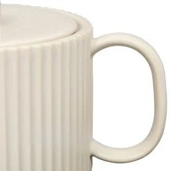 Théière en grès écru et filtre en inox 1l - Sweet Leaves
