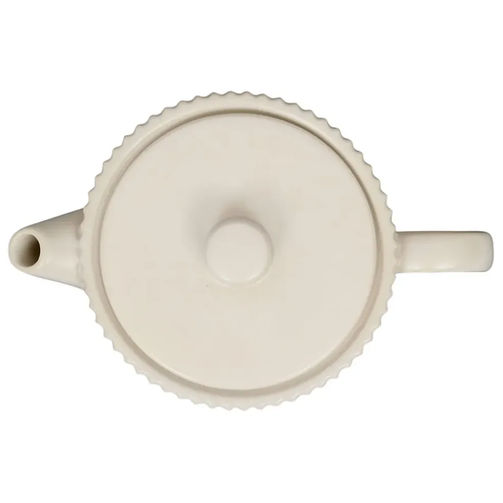 Théière en grès écru et filtre en inox 1l - Sweet Leaves