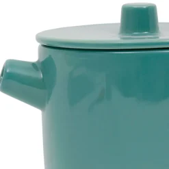 Théière en grès et inox émeraude 90cl - Cannelé