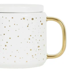 Théière en grès mat blanc et doré 60cl - Astre