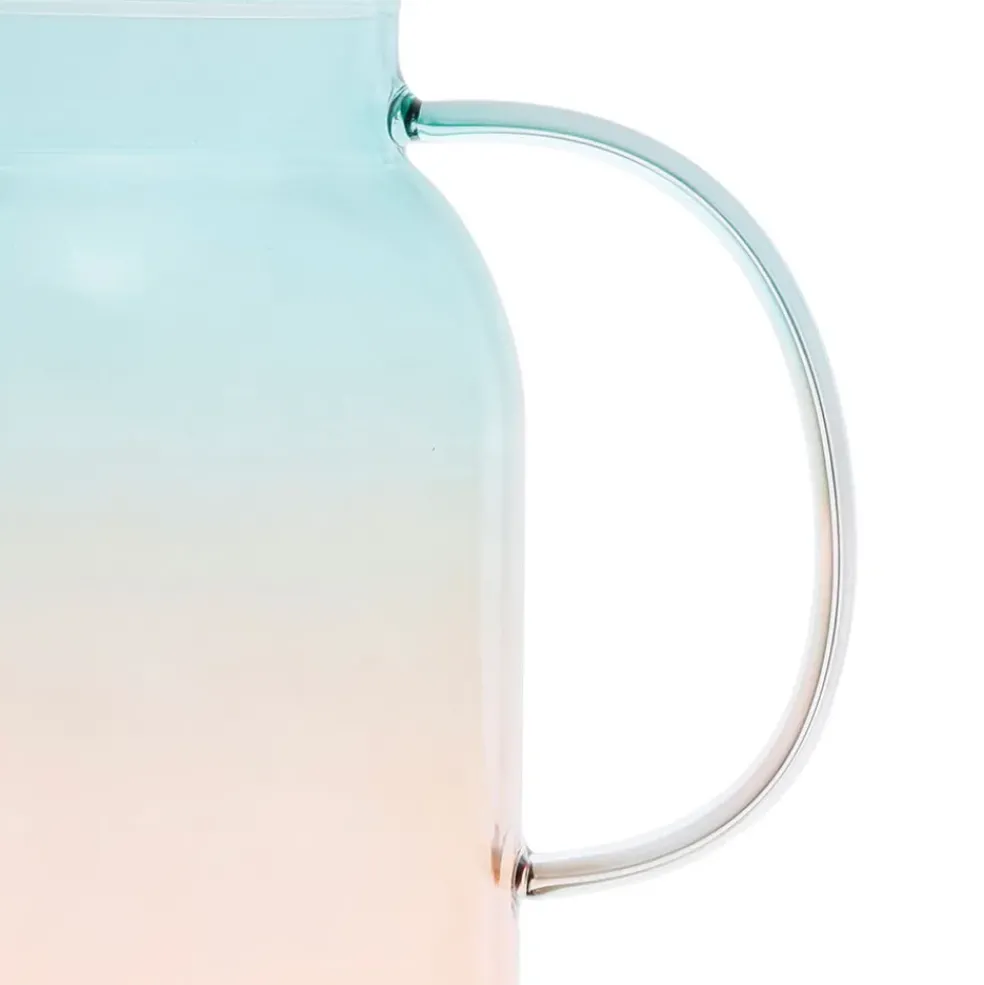 Théière en verre borosilicate émeraude et corail 1.5l - Funny