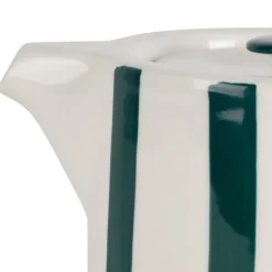 Théière rayée en grès émeraude et blanc avec filtre 1l - Alaria