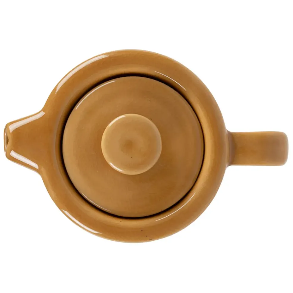 Théière solitaire en grès moutarde avec filtre 45cl - Nordika