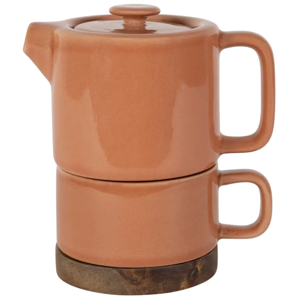 Théière solitaire en grès terracotta avec filtre 45cl - Nordika